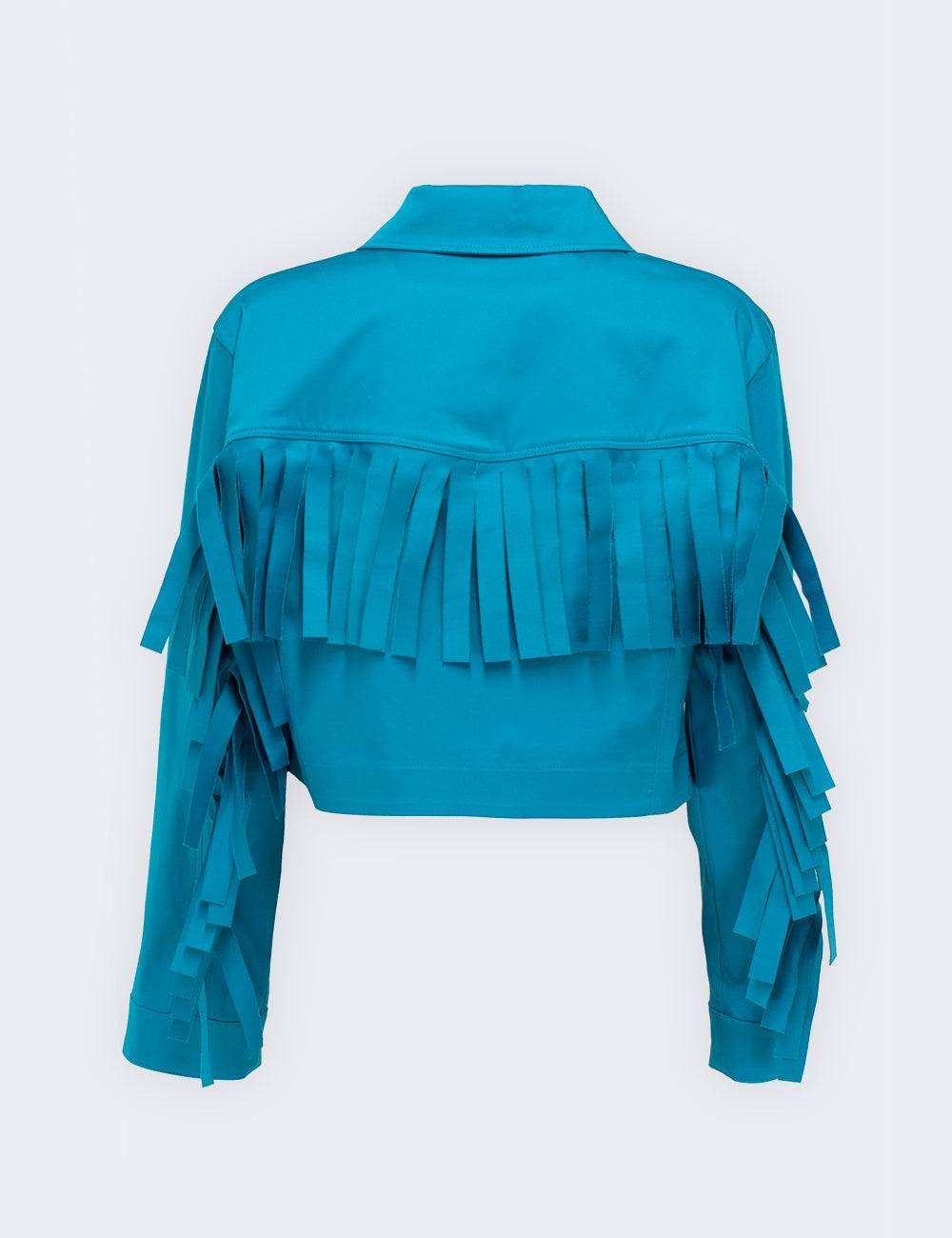 Jijil Giacca crop con frange Offerte