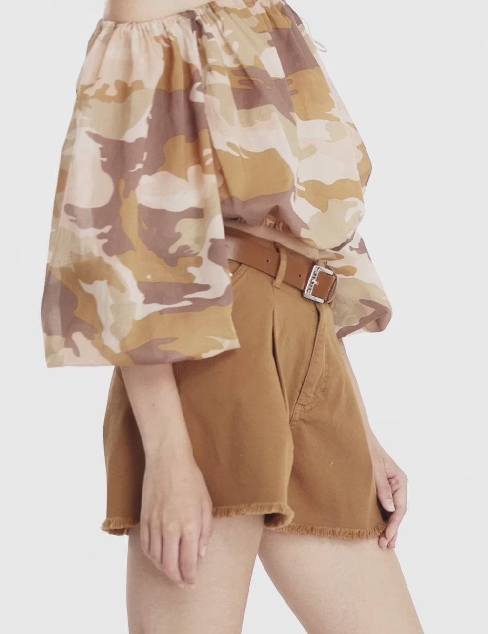 Jijil Shorts in cotone con bordo sfrangiato Qualità