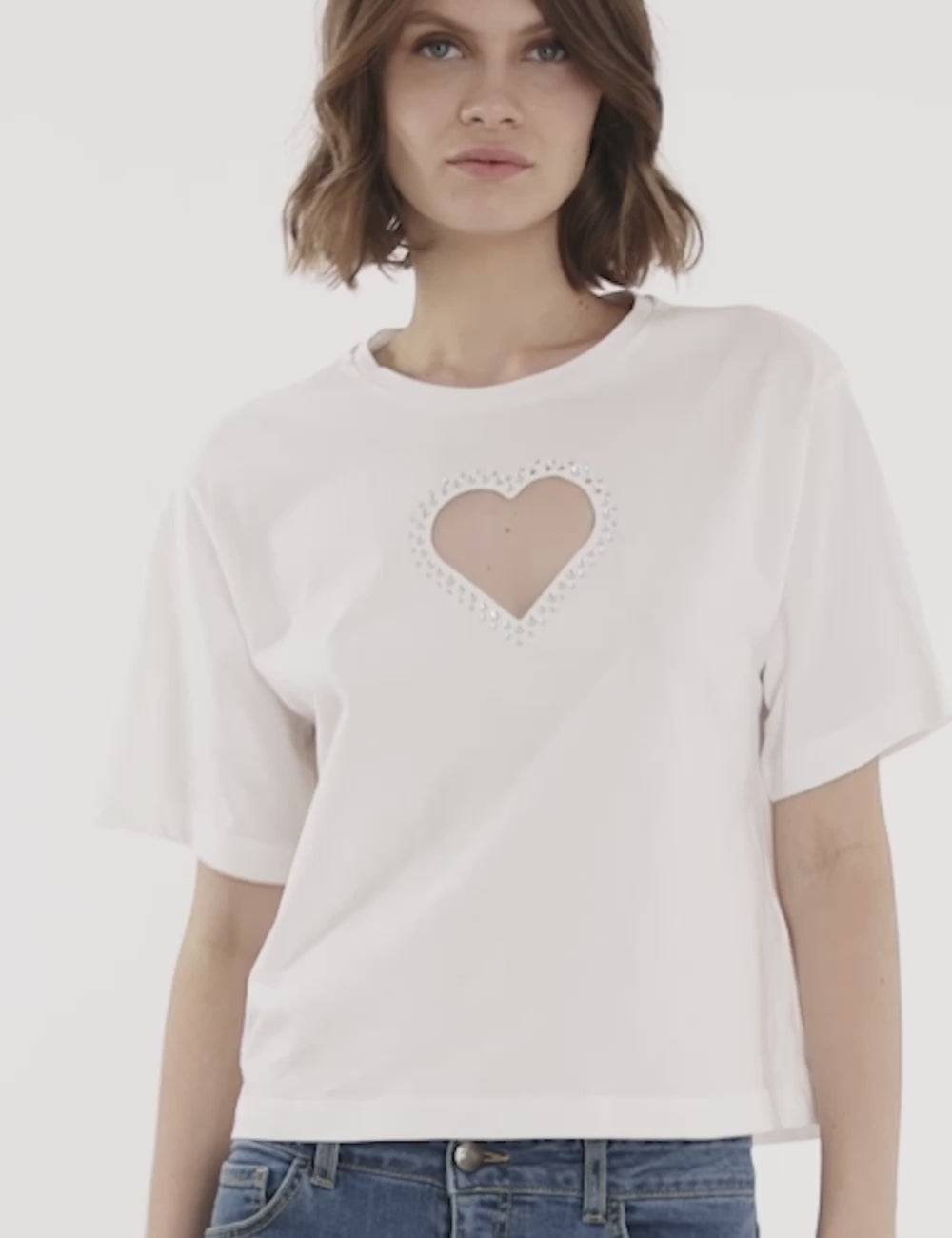 Jijil T-shirt con inserto a cuore Fino al 55% di sconto