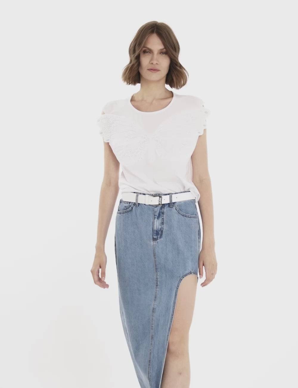 Jijil Gonna lunga in denim Saldi Di Fabbrica