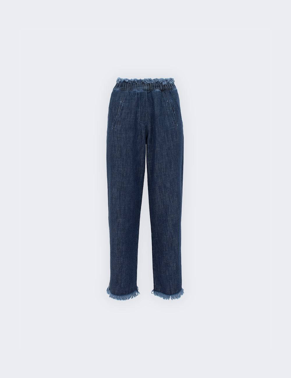 Jijil Pantalone in denim con fondo sfrangiato 2025