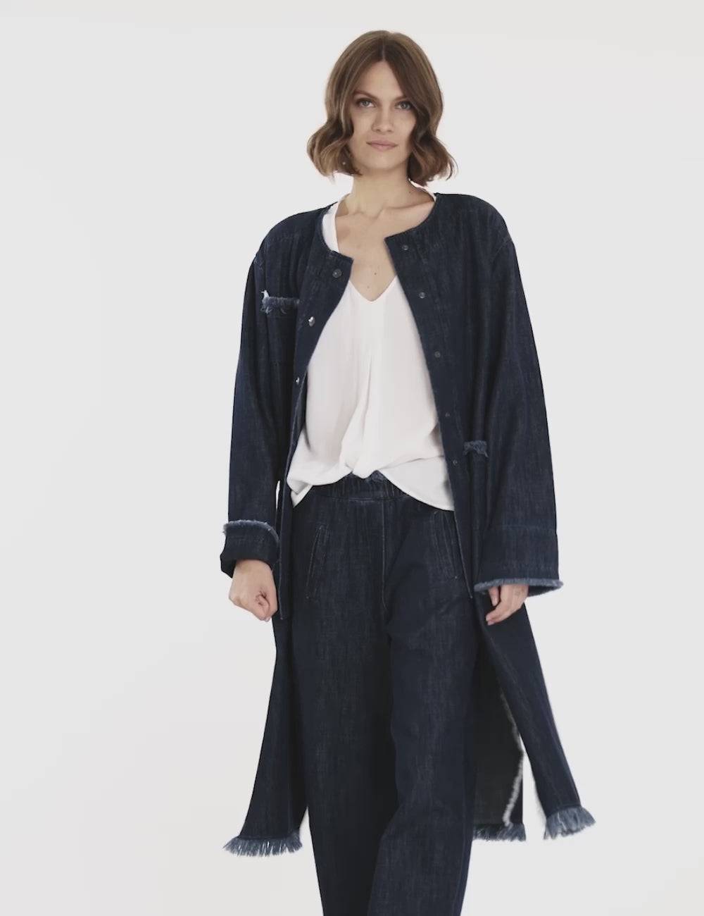 Jijil Pantalone in denim con fondo sfrangiato 2025