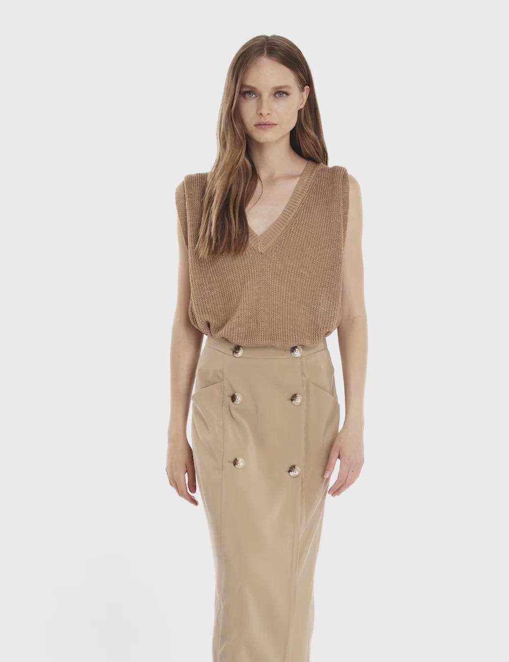 Jijil Maglia smanicata con scollo a V Moda