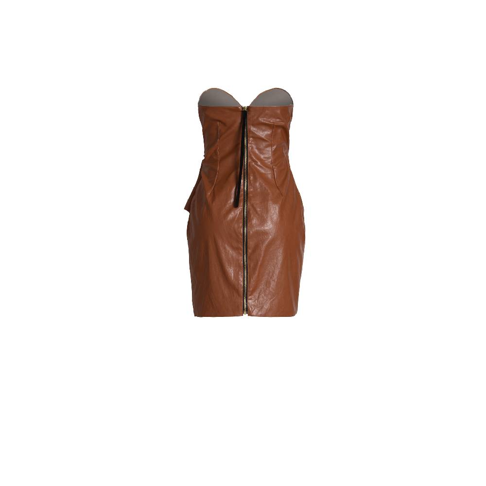 Nineminutes SS20 – THE PHOENIX DRESS LEATHER CUOIO I Più Venduti