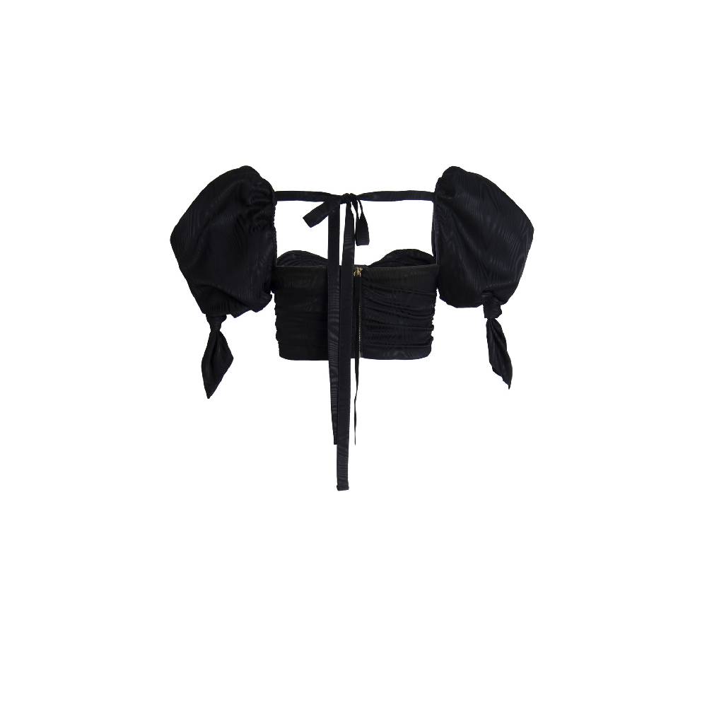 Nineminutes IMNOTPERFECT – THE CATHERIN TOP BLACK MOIRÉ Qualità Garantita