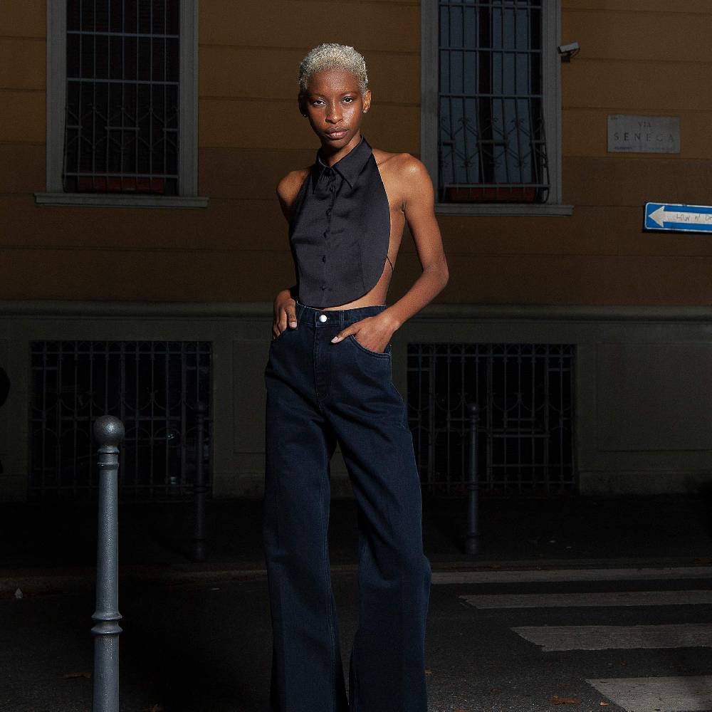 Nineminutes SS22-THE LIZA TOP BLACK Qualità Garantita