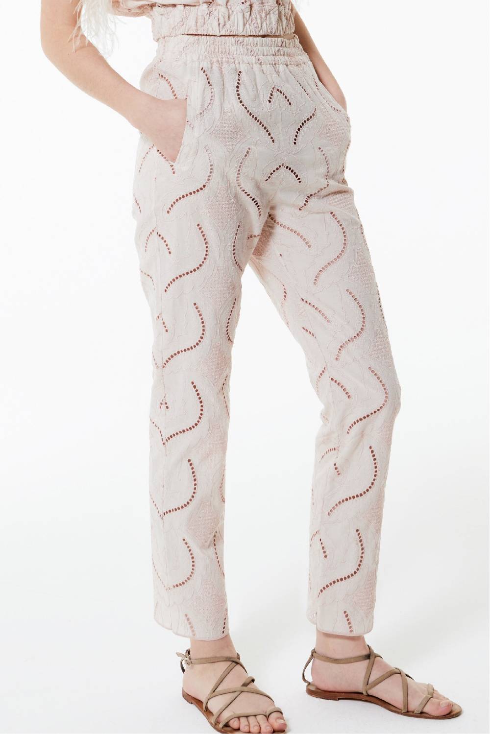 Kristina Ti MARLENE - Cotton trousers Innocence Promozione