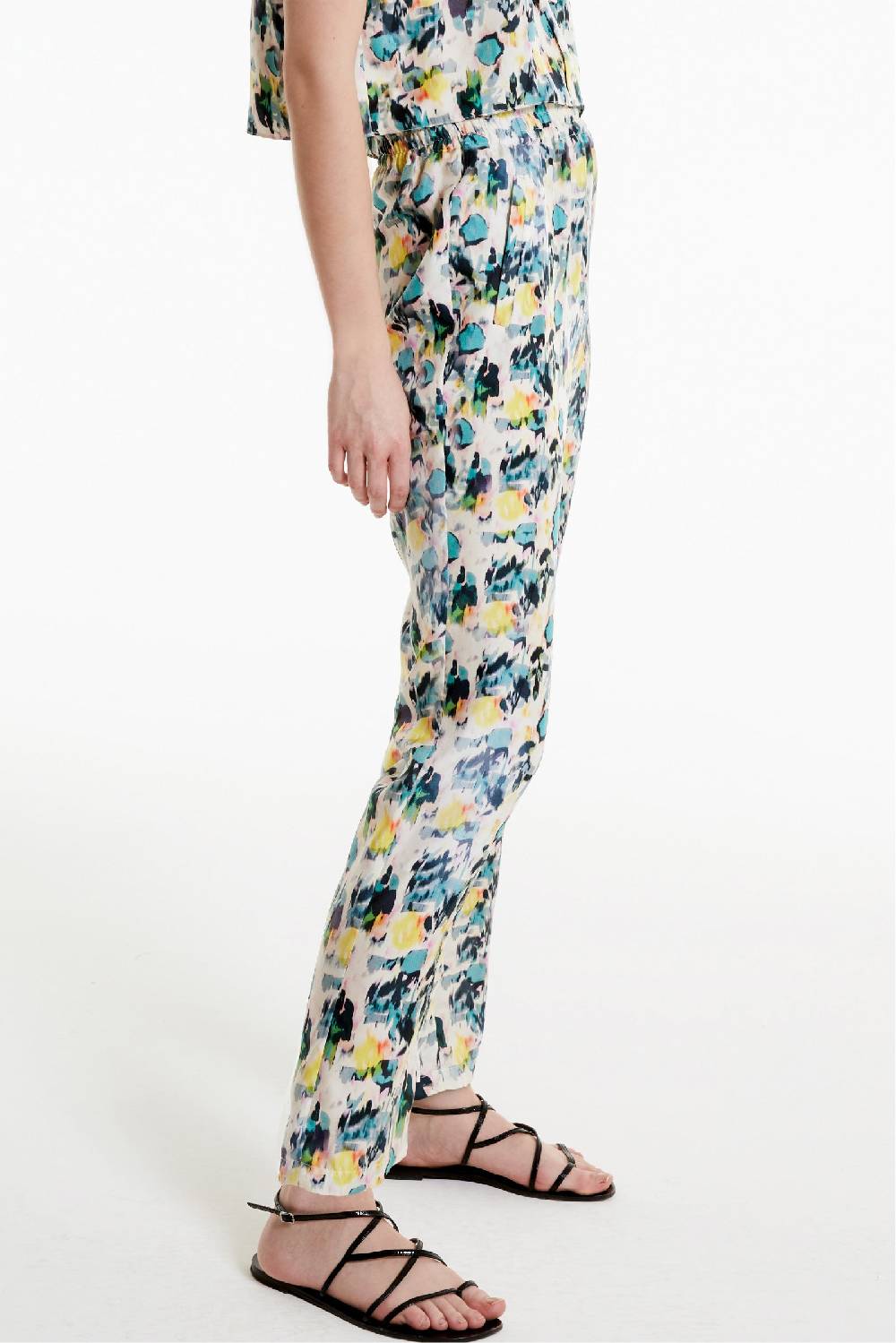 Kristina Ti FRIDA - Silk trousers Watercolor Fino Al -60%