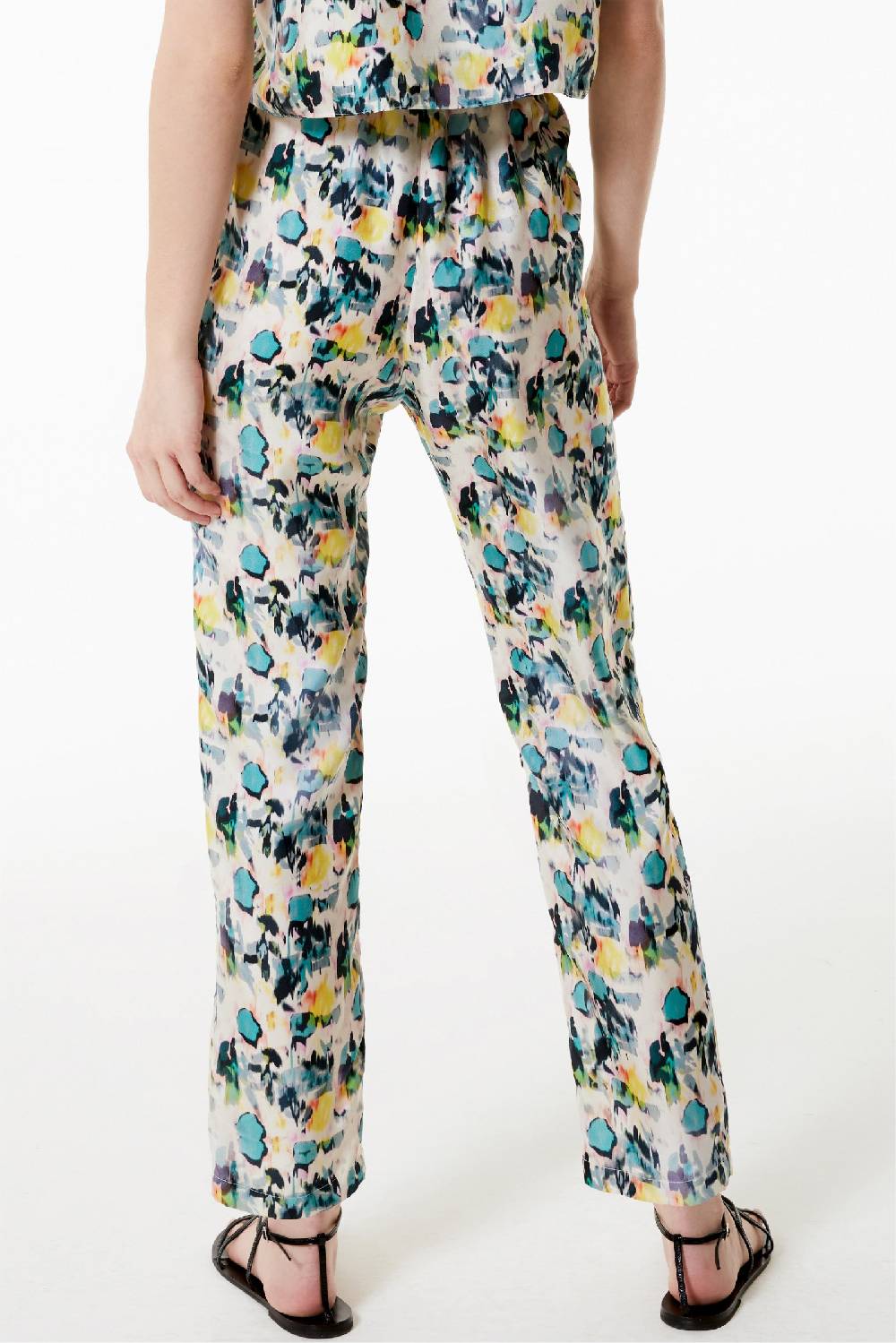 Kristina Ti FRIDA - Silk trousers Watercolor Fino Al -60%