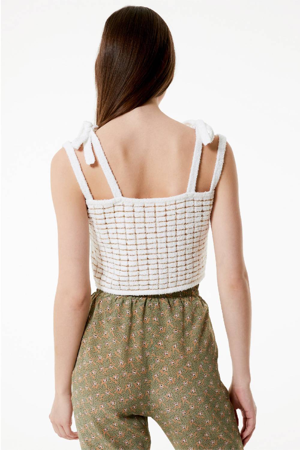 Kristina Ti GIULIA - Crop top with shoulder pads Goldy Vendita