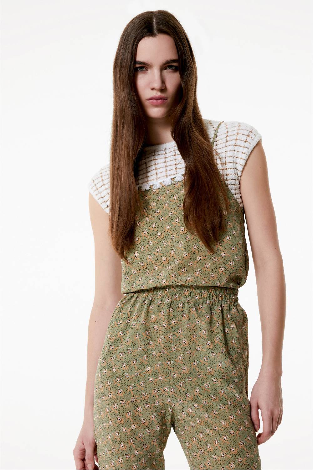 Kristina Ti CLOE - Silk top Woods Spedizione Gratuita