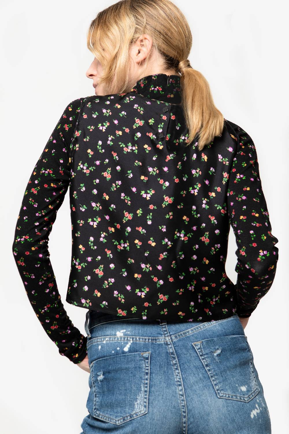 Kristina Ti AMARILLI - Silk microflower top Sottocosto