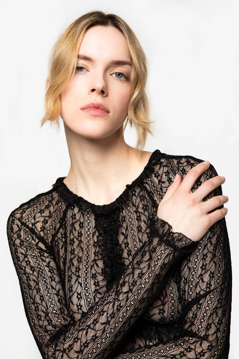 Kristina Ti HOLLY - Undress lace crew-neck T-shirt Italy