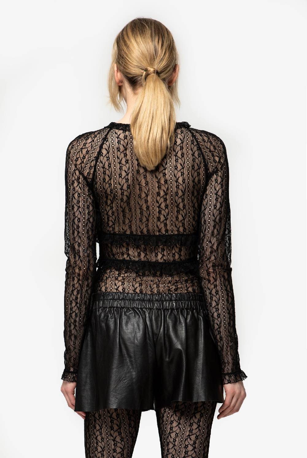 Kristina Ti HOLLY - Undress lace crew-neck T-shirt Italy