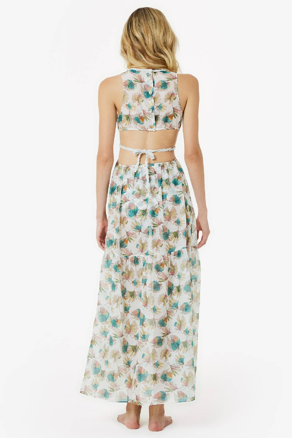 Kristina Ti FLORA - Cut-out dress Foliage Pezzi Unici