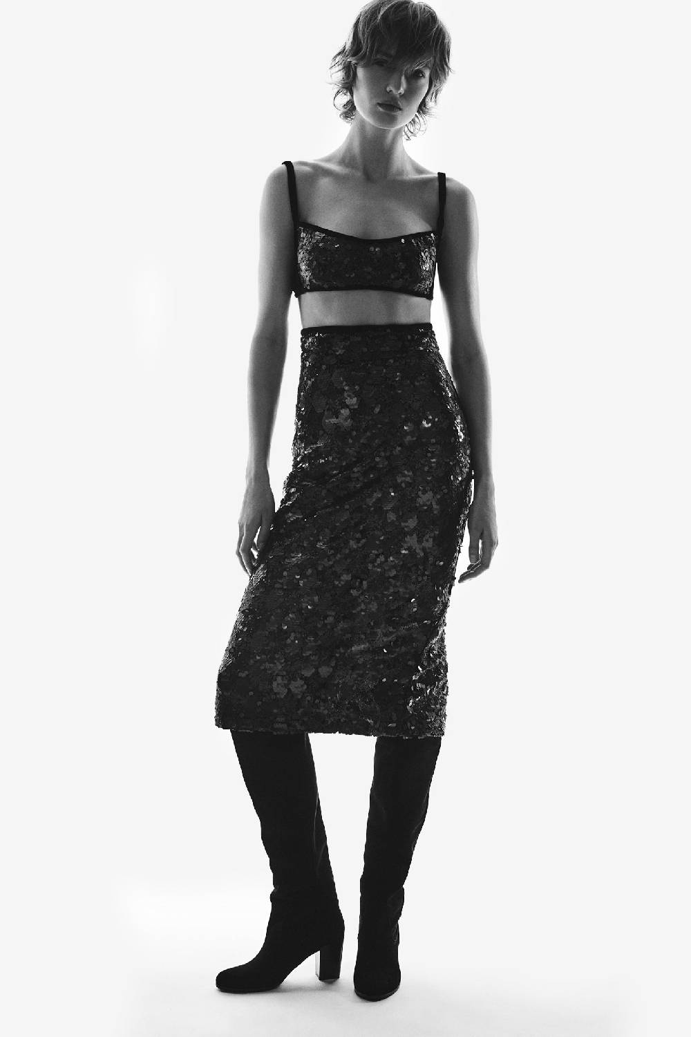 Kristina Ti CLEMENTINA - Sequined crop top Offerte