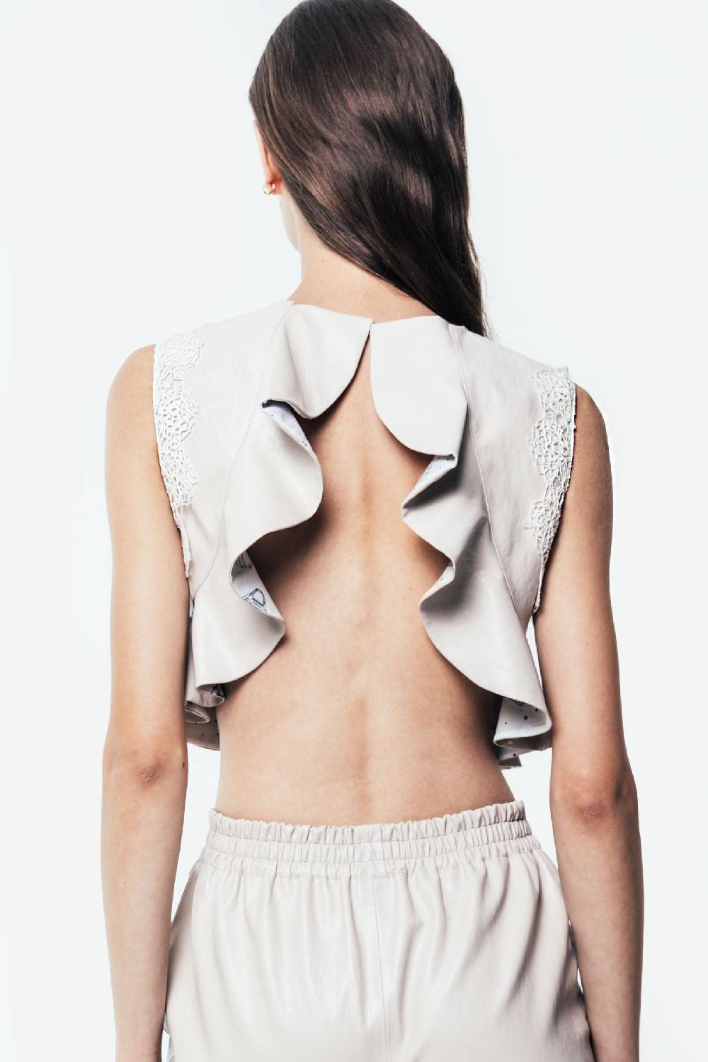 Kristina Ti ARIA - Eco-leather crop top Moda