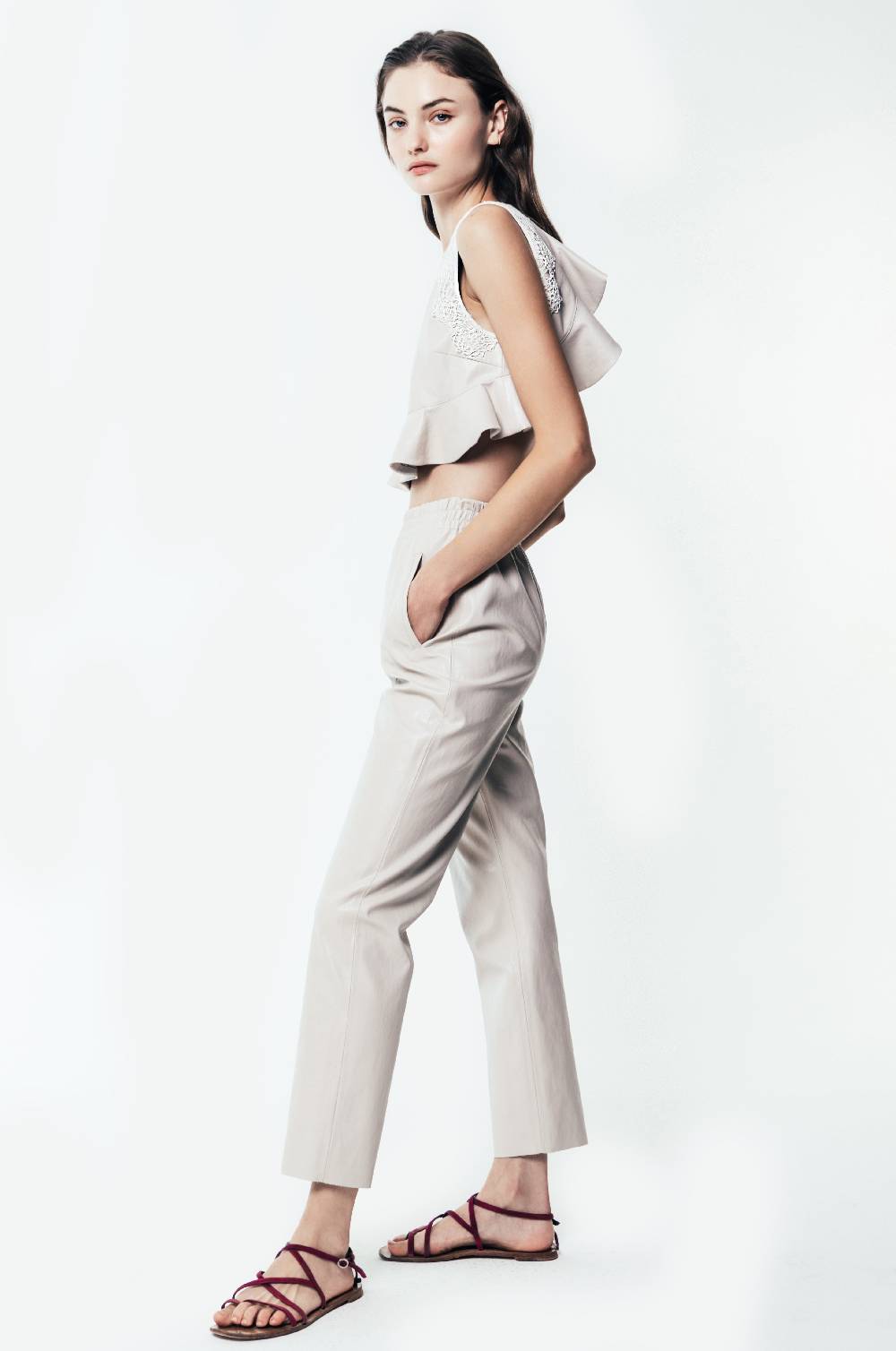 Kristina Ti ARIA - Eco-leather crop top Moda