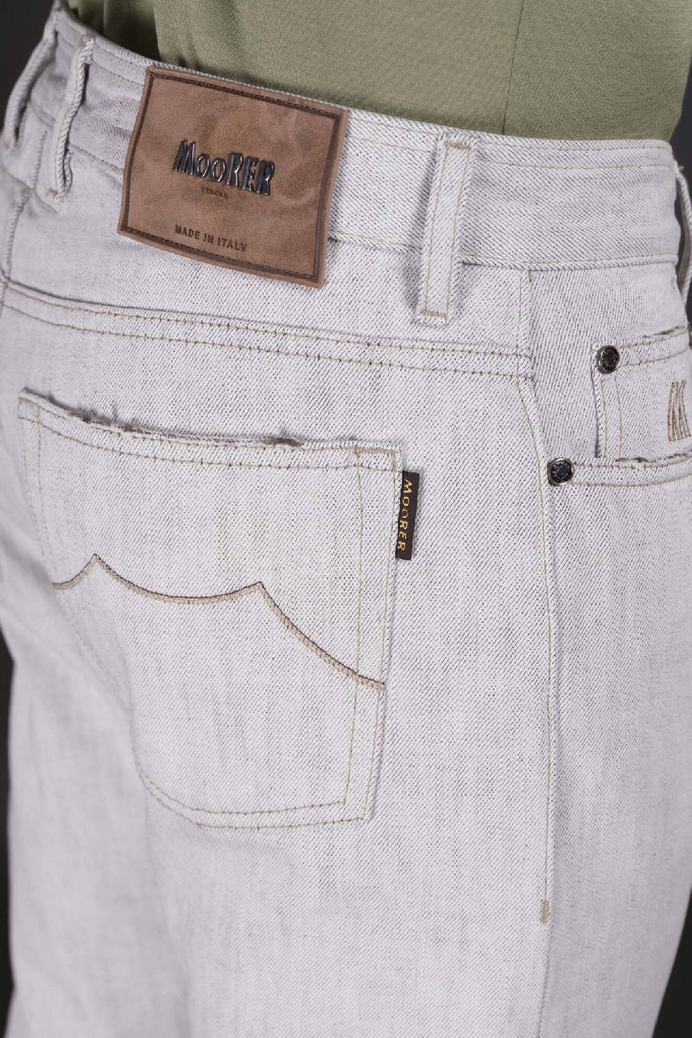 Moorer Pantaloni PAVEL-73 WHITE In Saldo
