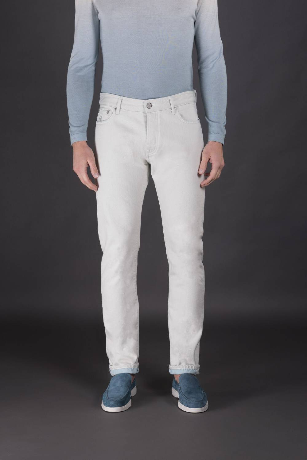 Moorer Pantaloni PAVEL-55 AZZURRO Moda