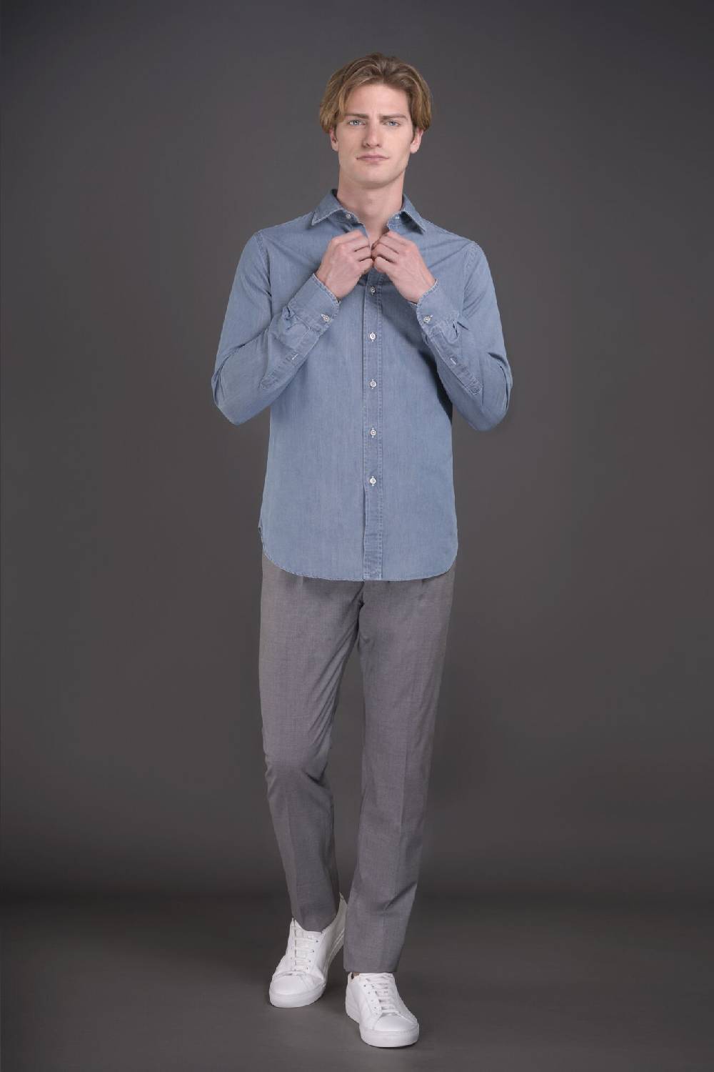 Moorer Camicie HAROLD-65 LIGHT DENIM Italy