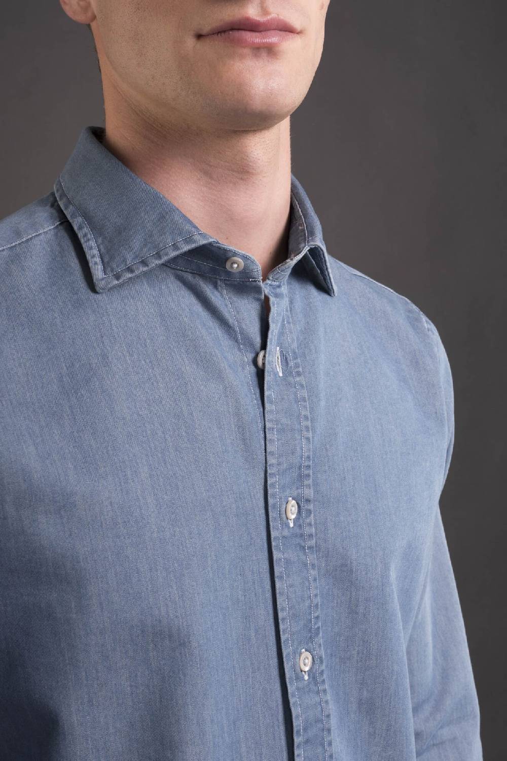 Moorer Camicie HAROLD-65 LIGHT DENIM Italy
