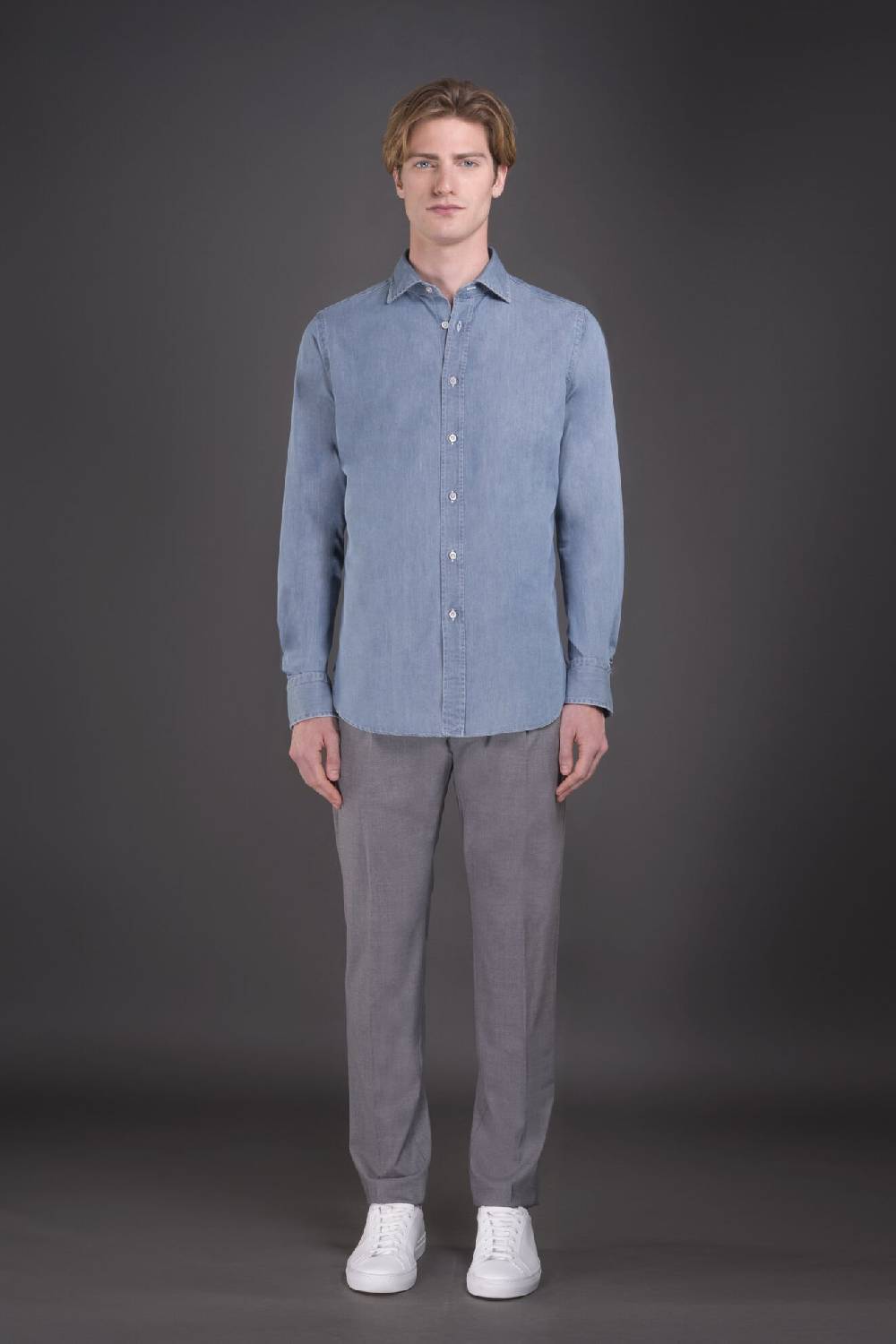 Moorer Camicie HAROLD-65 LIGHT DENIM Italy