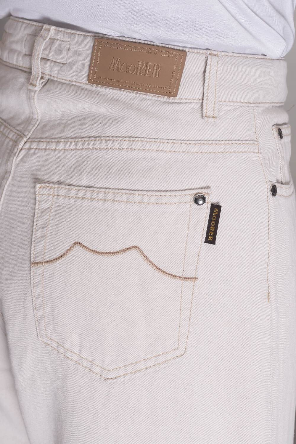 Moorer Pantaloni BLANCHE-25 ECRU Fino al 60% di sconto