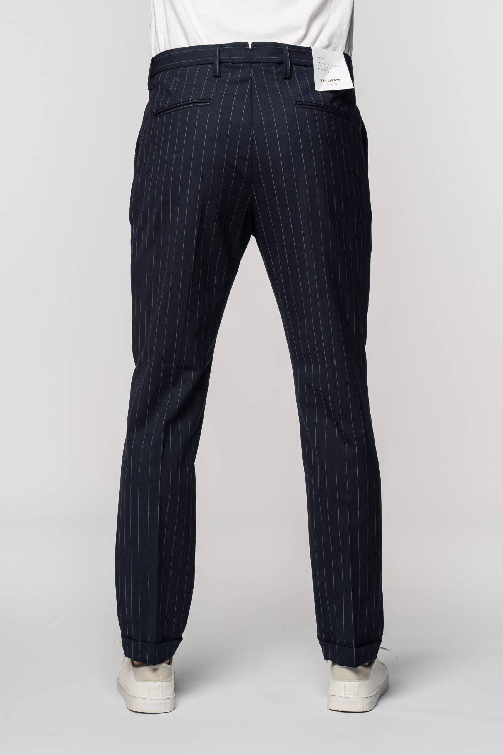 Officina 36 Abito in tela fresco lana gessata blu Online