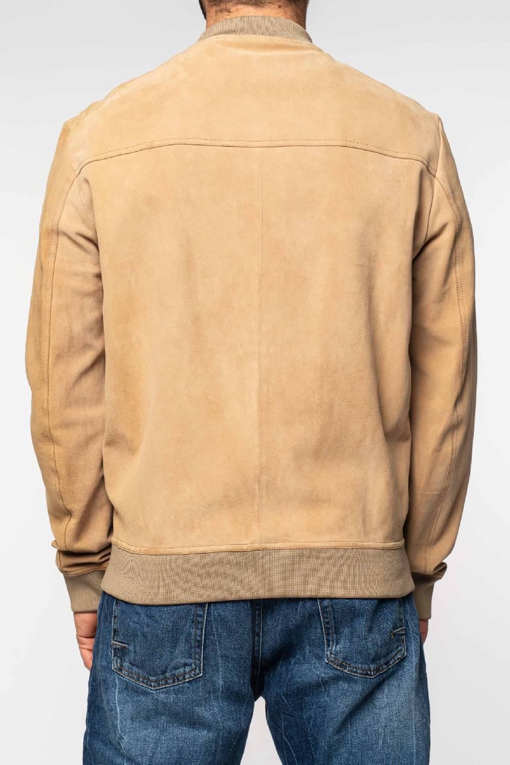 Officina 36 Bomber beige in suede In Vendita