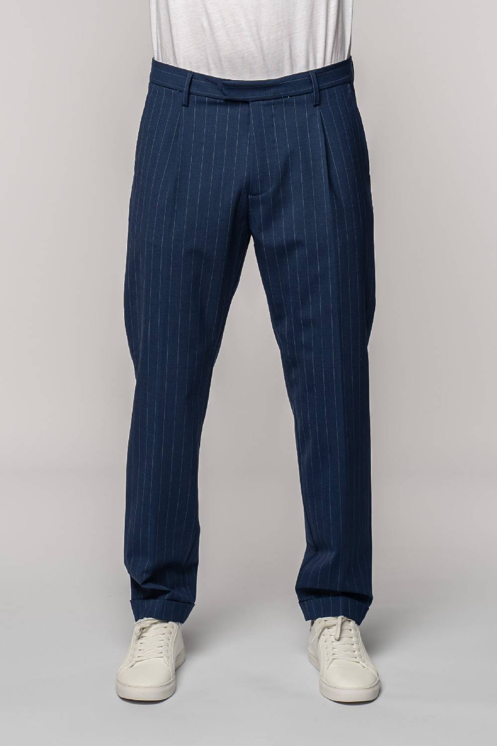 Officina 36 Abito in tela fresco lana gessata color denim Offerte
