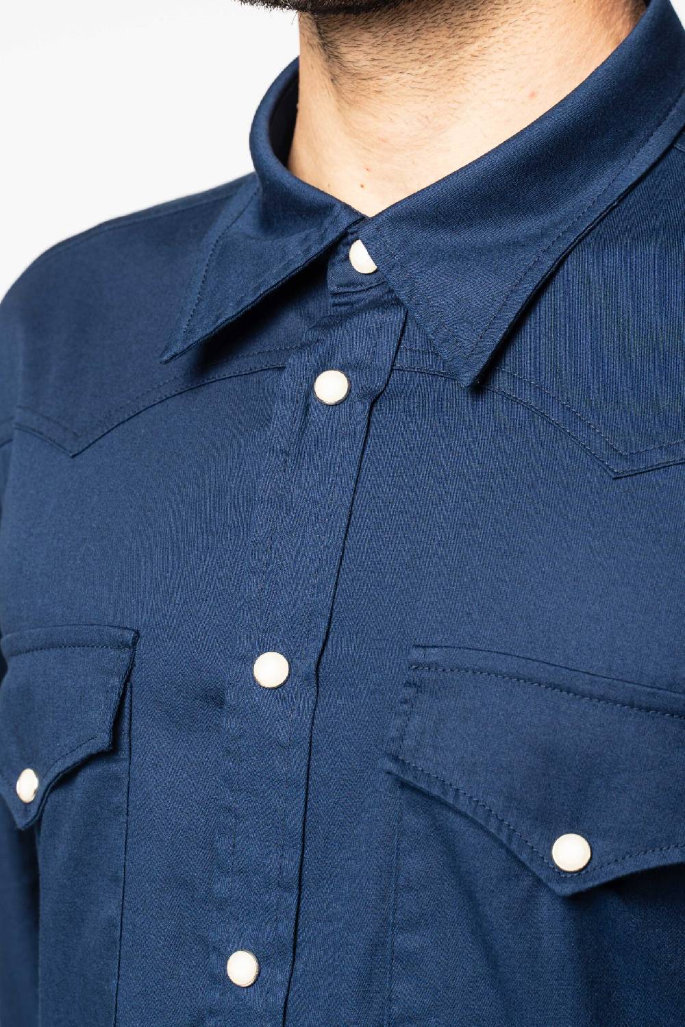 Officina 36 Camicia in gabardina color denim Offerte esclusive