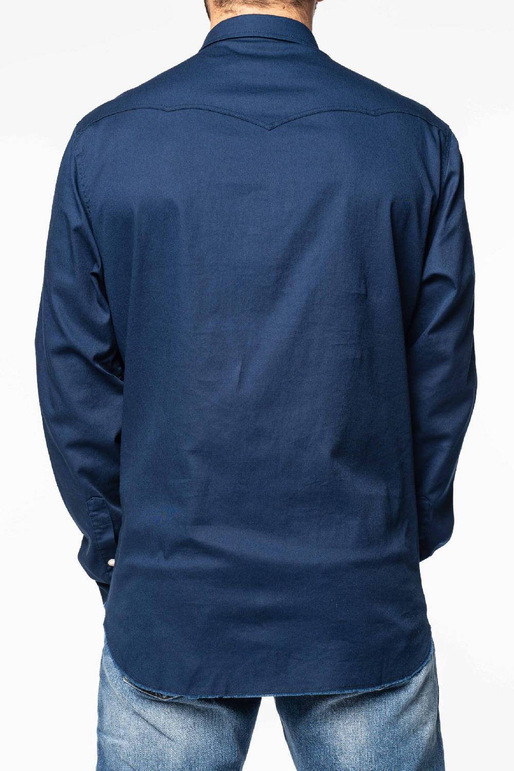 Officina 36 Camicia in gabardina color denim Offerte esclusive