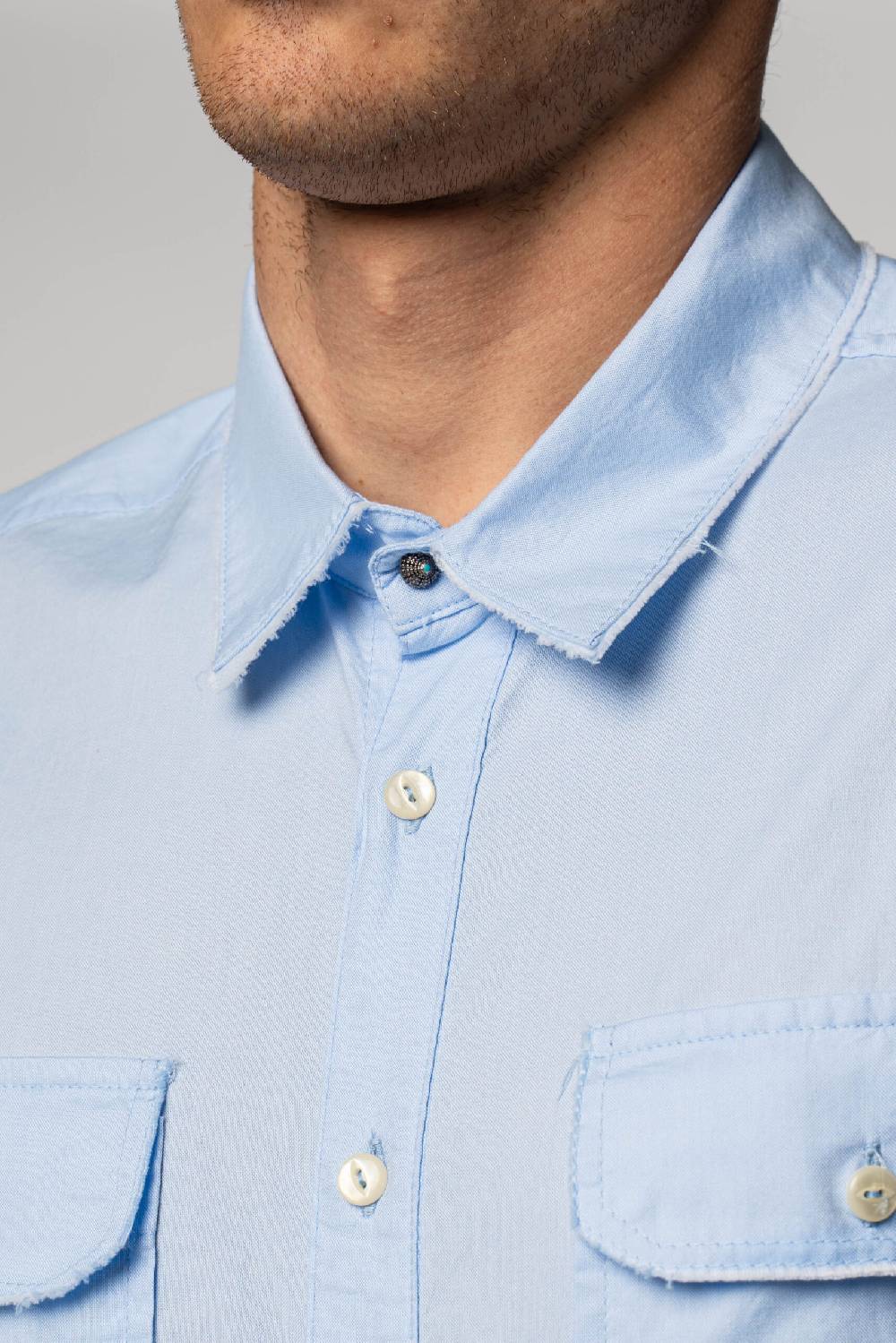 Officina 36 Camicia in oxford color cielo Moda