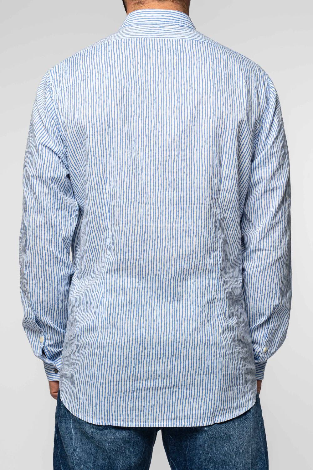 Officina 36 Camicia in popeline stampato color denim Italia