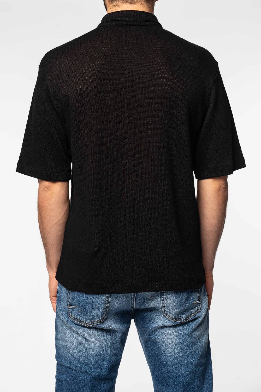 Officina 36 Camicia nera in jersey Soddisfazione Garantita