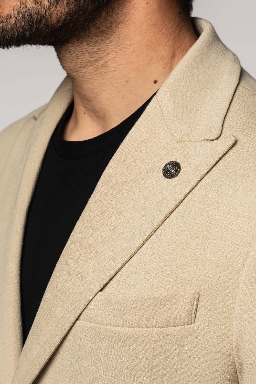 Officina 36 Giacca in jacquard in maglia color sabbia Enormi sconti