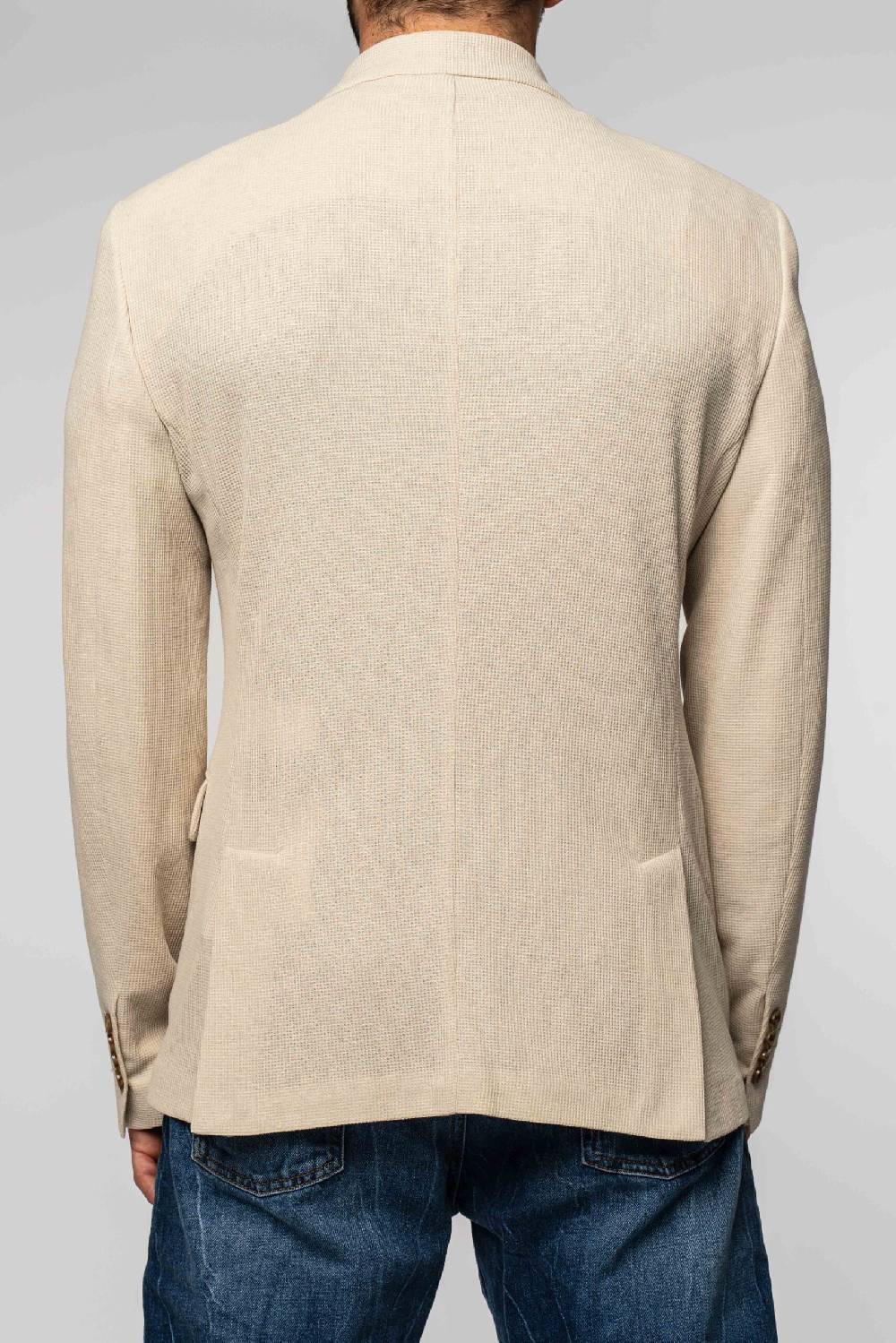 Officina 36 Giacca in nido d’ape in maglia color sabbia Online