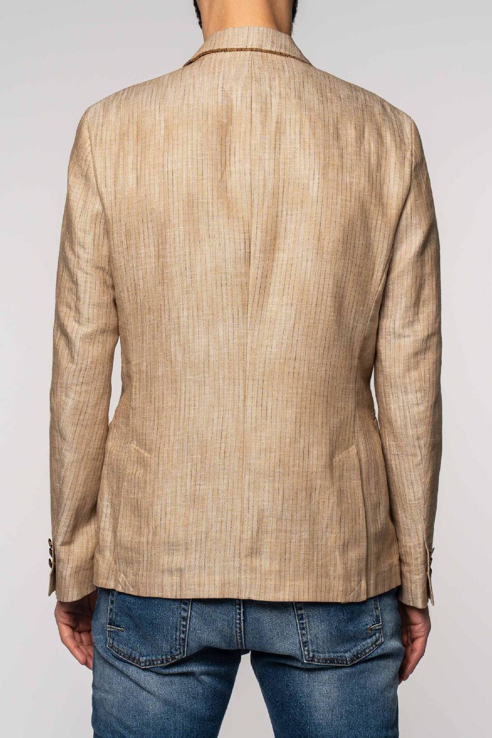 Officina 36 Giacca in tessuto gessato beige Saldi