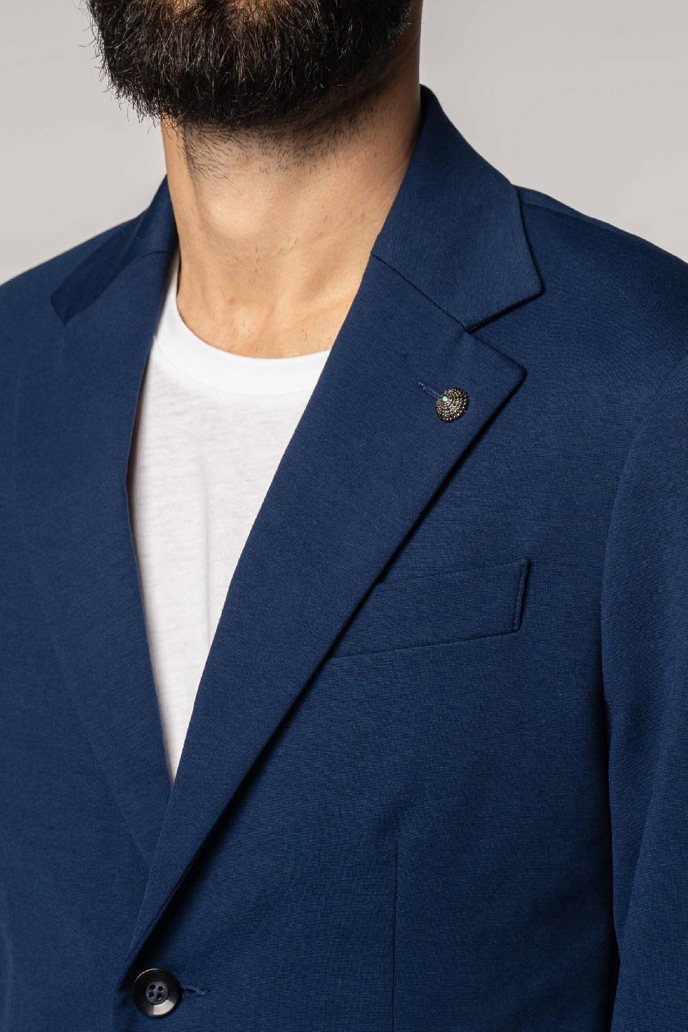 Officina 36 Giacca in tessuto punto milano color denim Vendita Calda