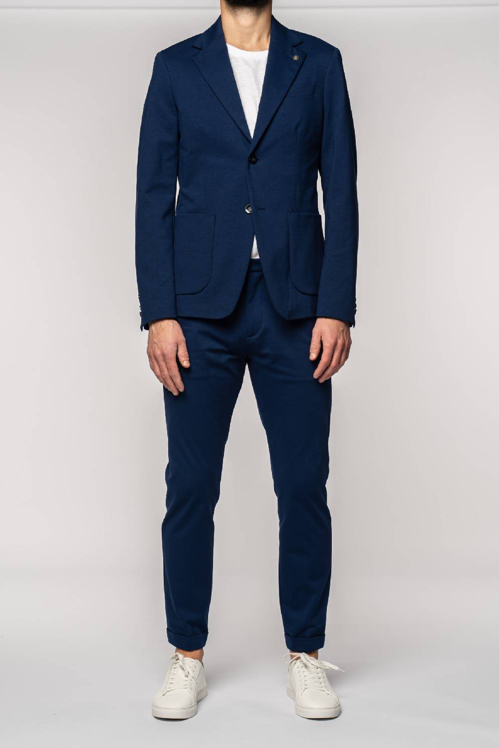 Officina 36 Giacca in tessuto punto milano color denim Vendita Calda