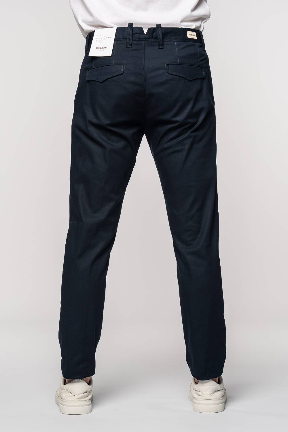 Officina 36 Pantaloni in gabardina blu Nuova