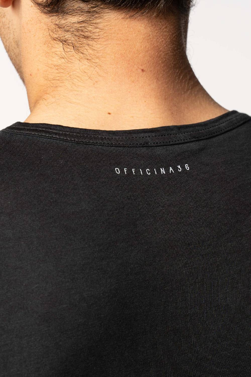 Officina 36 T-shirt smanicata in jersey color carbone Soddisfazione Garantita