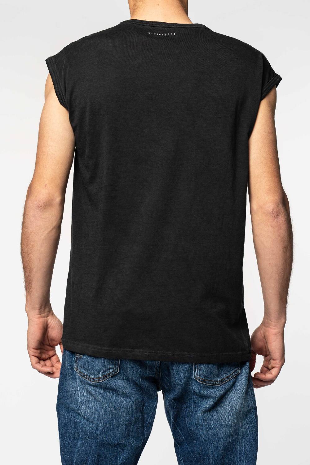 Officina 36 T-shirt smanicata in jersey color carbone Soddisfazione Garantita