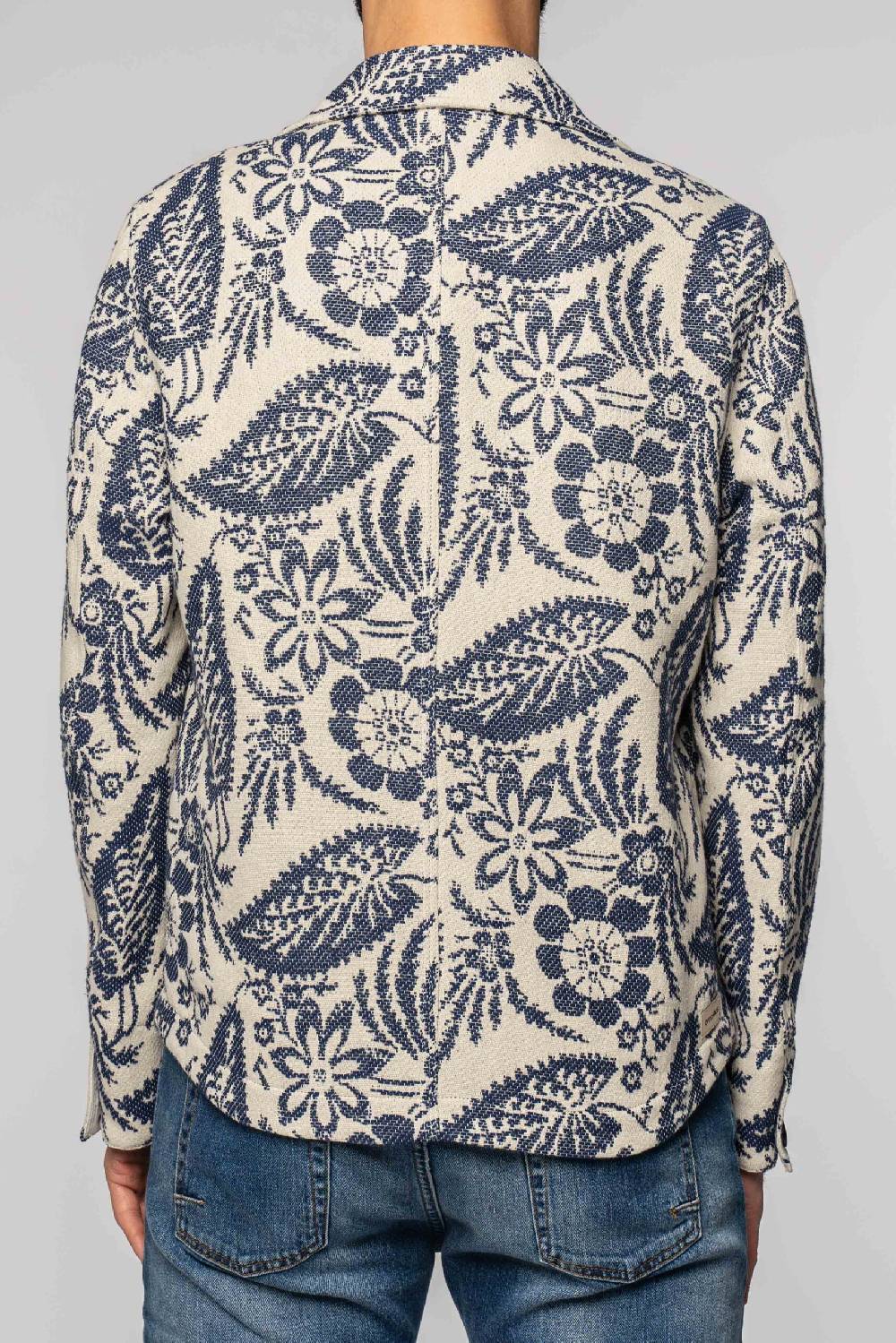 Officina 36 Work Jacket in jacquard a fantasia blu Qualità Garantita
