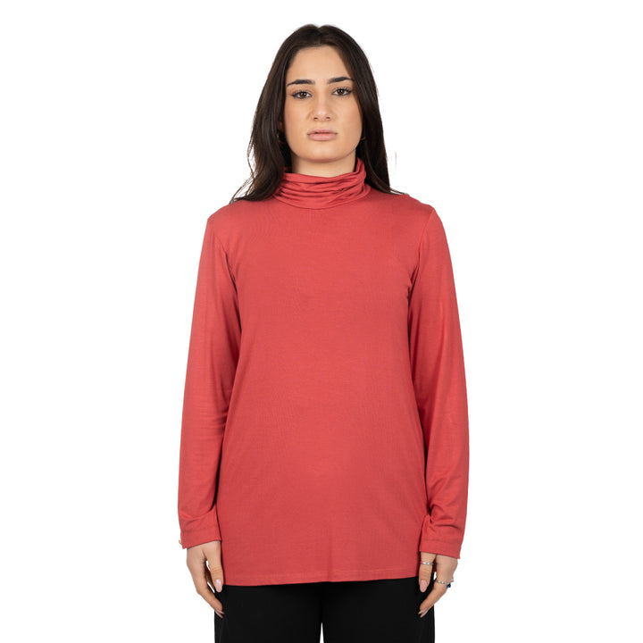 Oltre Tempo Maglia viscosa con collo anello e bottoncini su maniche Italy