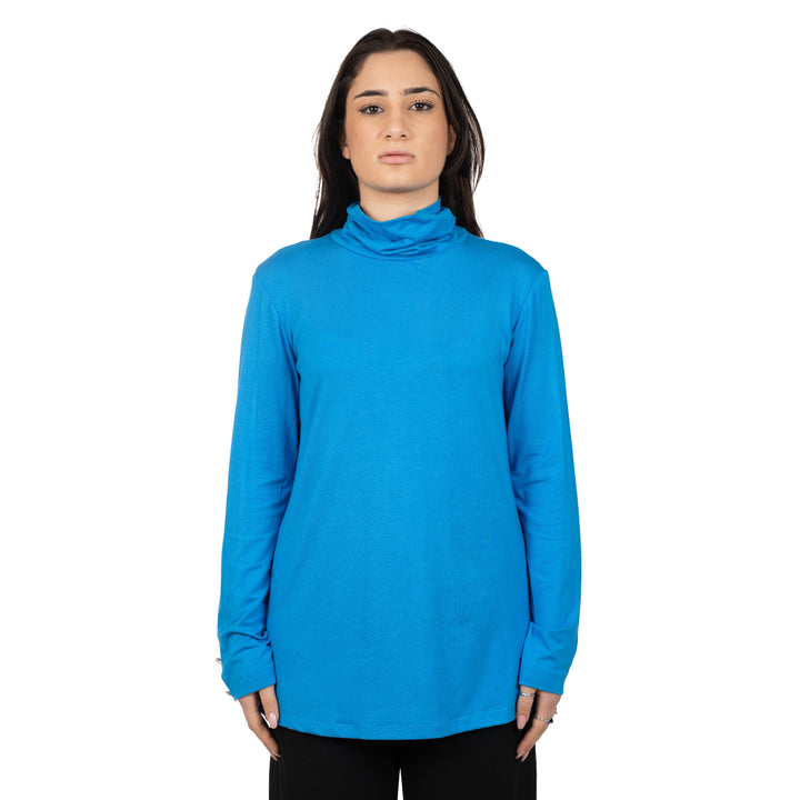 Oltre Tempo Maglia viscosa con collo anello e bottoncini su maniche Italy