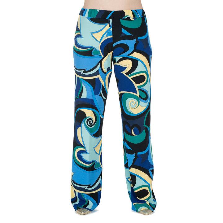 Oltre Tempo Pantalone ampio in crepe fantasia Novità