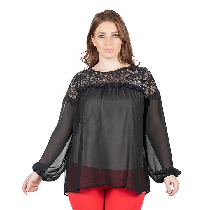 Oltre Tempo Casacca georgette chiffon con pizzo In Saldo