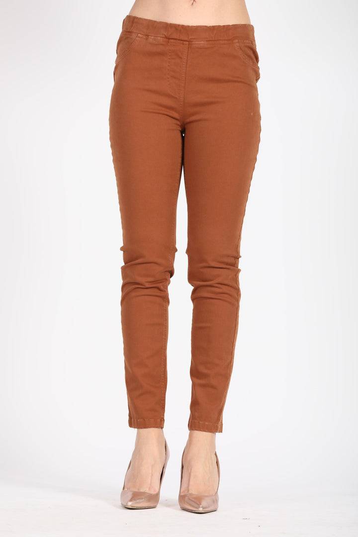 Oltre Tempo Pantalone in cotone con elastico finta tasca Offerte